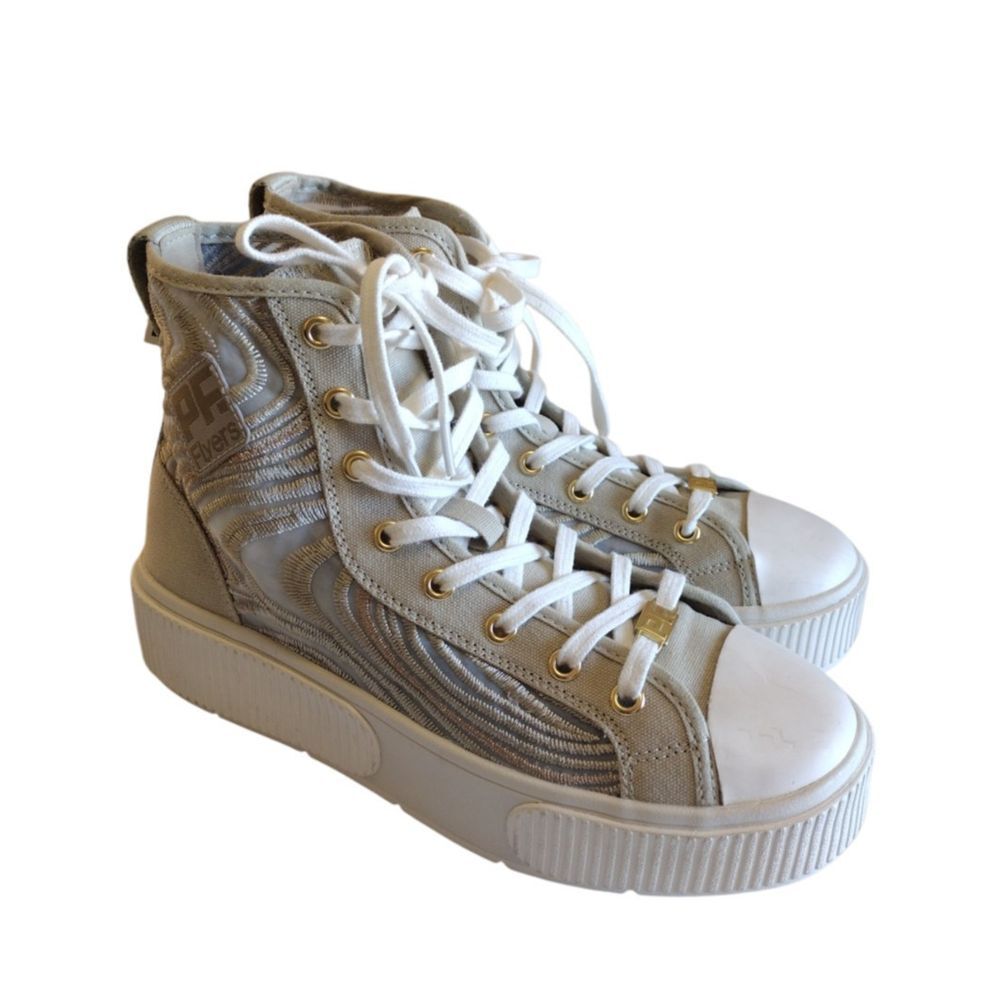 PF Flyers High Top Sneakers‎ Allston Fashion Mesh Cement Mirage Women's 8 Beige